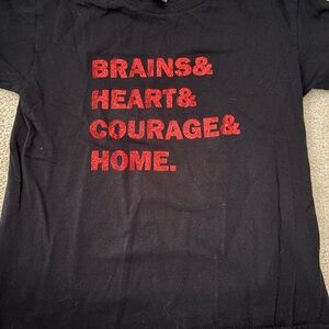 Set of 2. Black T-Shirt with Red Text. Wizard of Oz inspired.
